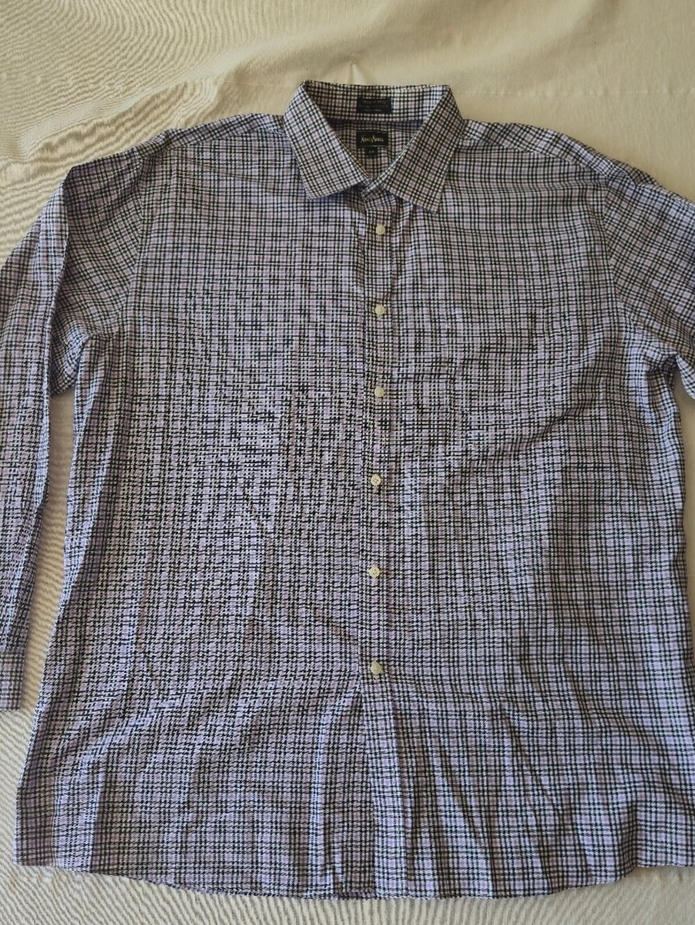 Neiman Marcus XXL Wrinkle Free 100% Cotton Plaid Button-Up Shirt